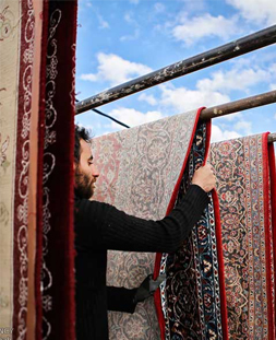 خشک کردن قالی در قالیشویی قلم کرج 